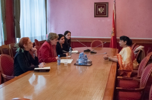 Chairperson of the Gender Equality Committee Ms Nada Drobnjak received today the Honorary Consul General of Montenegro to India Ms Janice Darbari