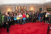 President of the Parliament of Montenegro Mr Ranko Krivokapić delivers certificates to students