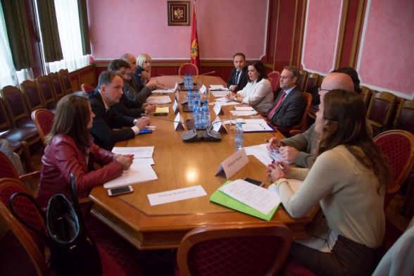 Members of the GRETA delegation hold talks with representatives of the parliamentary committees