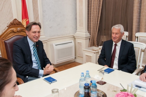 President of the Parliament of Montenegro Mr Ranko Krivokapić meets Council of Europe Secretary General Mr Thorbjørn Jagland