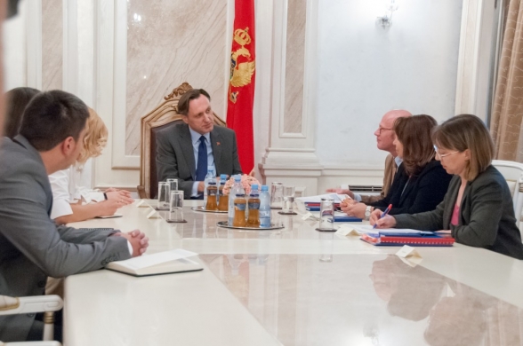 The President of the Parliament of Montenegro Mr Ranko Krivokapić received the co-rapporteurs of the Monitoring Committee the Parliamentary Assembly of Council of Europe Ms Nursuna Memecan and Mr Kimmo Sasi