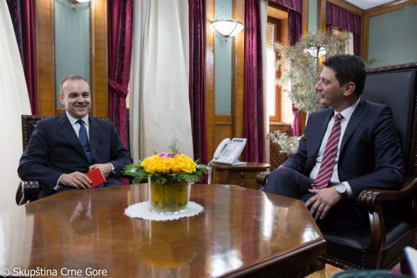 President of the Parliament of Montenegro receives Ambassador of the Republic of Italy