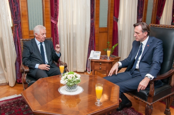 President of the Parliament of Montenegro Mr Ranko Krivokapić receives the Ambassador of Romania Mr Mihail Florovic for a farewell visit