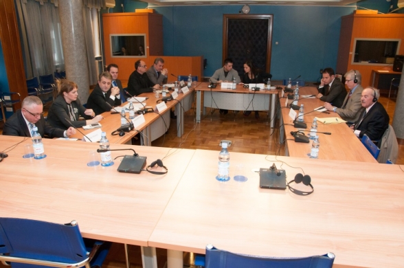 Held - joint meeting of the members of the Security and Defence Committee and the members of the Permanent Delegation of the Parliament of Montenegro to the NATO PA with the advisors of the Government of Montenegro in the European integration process and defence system reform Mr Paige Reffe and Mr Bain Ennis