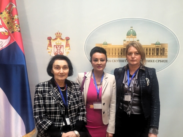 Gender Equality Committee representatives - Ms Žana Filipović, Ms Jelisava Kalezić and Ms Branka Bošnjak at the Conference of Women Parliamentarians of South-East Europe