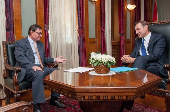 President of the Parliament of Montenegro Mr Ranko Krivokapić received in farewell visit the Ambassador of Hungary Mr Tibor Casar